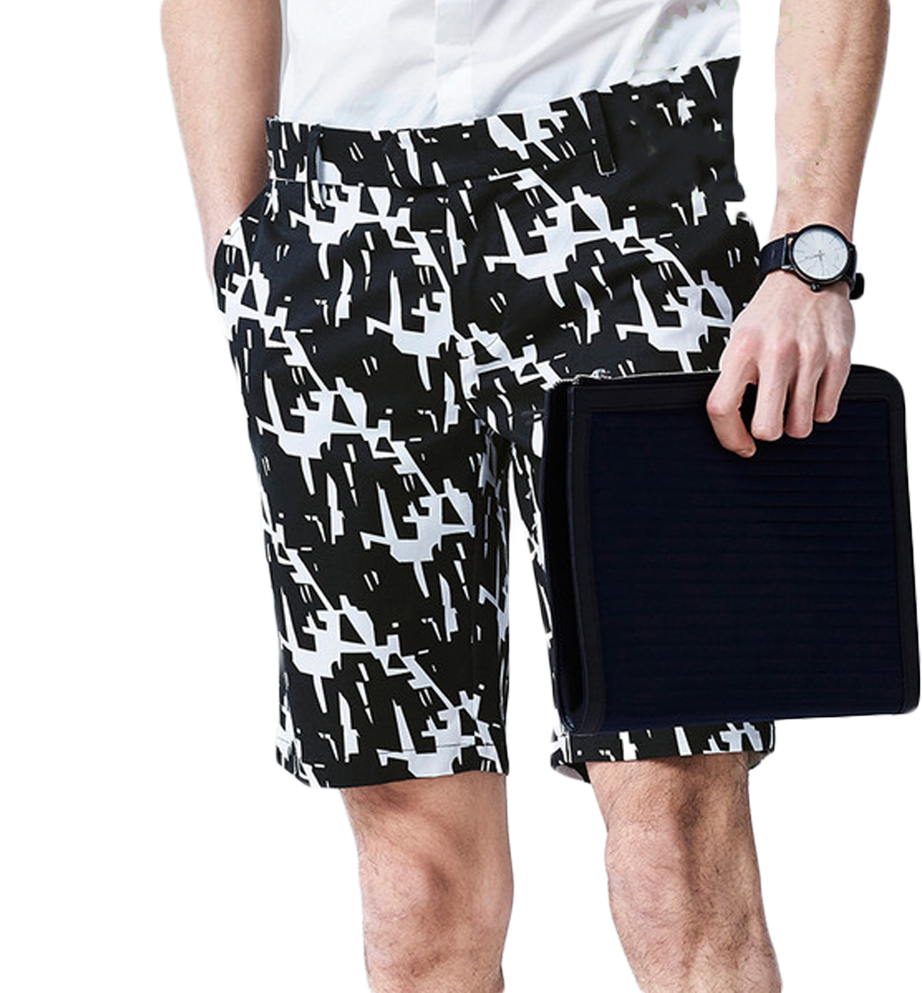 2023 Белый черный высококлассные модные мужские геометрические племенные шорты печати | PILAEO